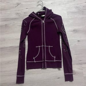 2000s style purple zip up with rinestones